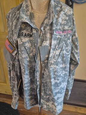Army Usa Jacket With Proud Sister Embroidered Size Large Army Fatigue Jacket